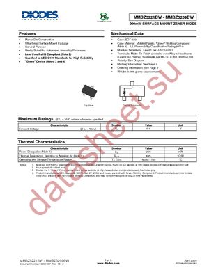 MMBZ5230BW-7 datasheet  